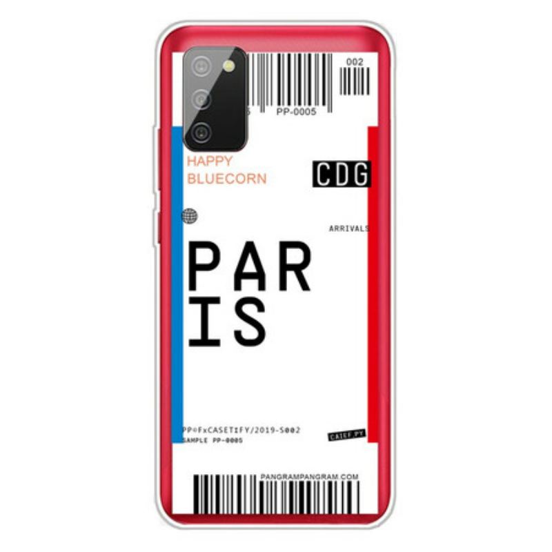 Capa Para Samsung Galaxy A02s Cartão De Embarque Para Paris