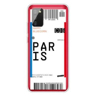 Capa Para Samsung Galaxy A02s Cartão De Embarque Para Paris