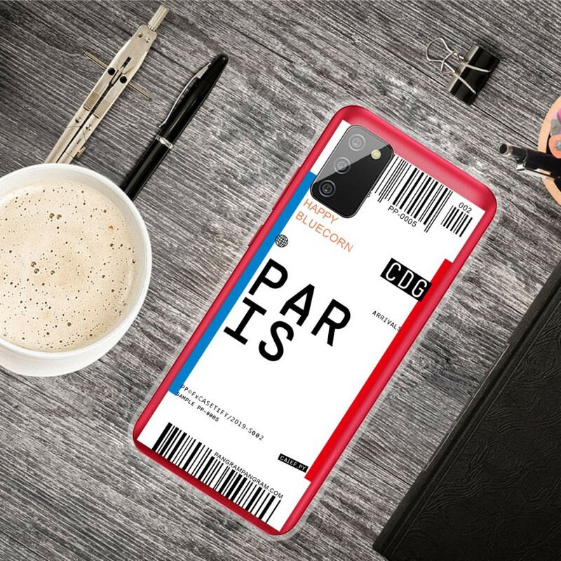 Capa Para Samsung Galaxy A02s Cartão De Embarque Para Paris