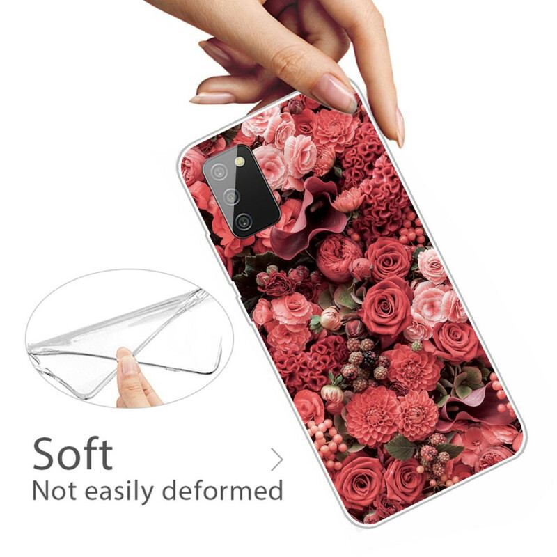 Capa Para Samsung Galaxy A02s Flores Intensas