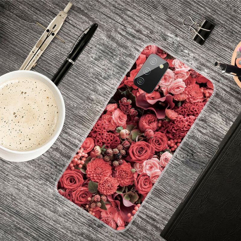 Capa Para Samsung Galaxy A02s Flores Intensas