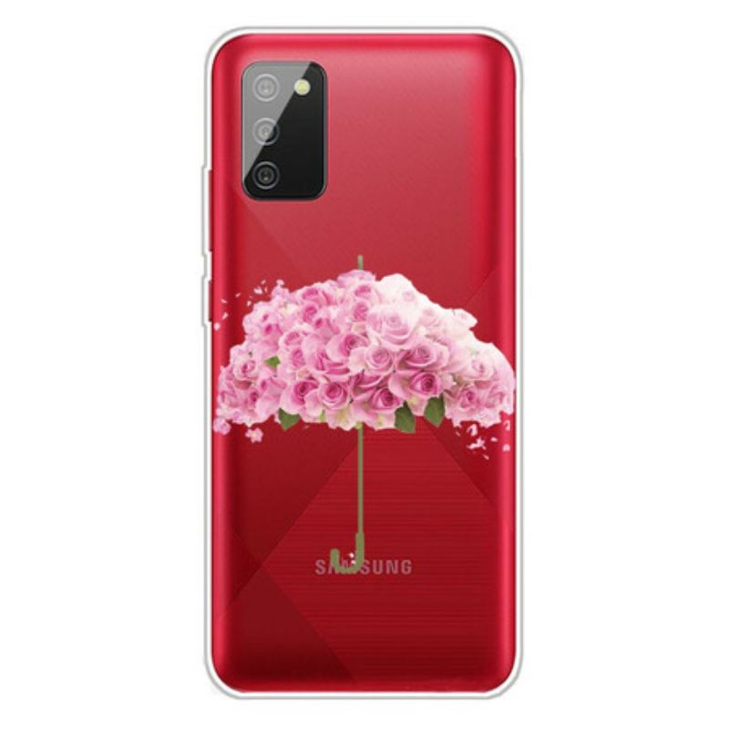 Capa Para Samsung Galaxy A02s Guarda-chuva Em Rosas