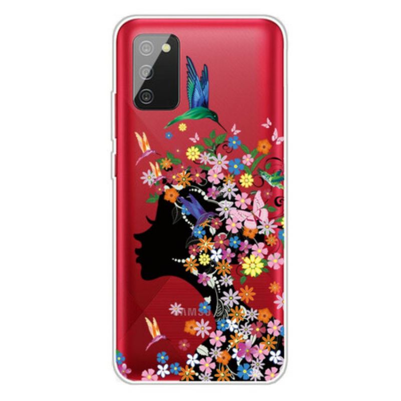 Capa Para Samsung Galaxy A02s Linda Cabeça De Flor