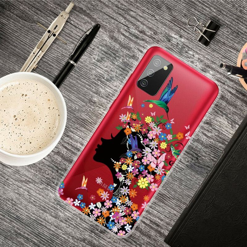 Capa Para Samsung Galaxy A02s Linda Cabeça De Flor