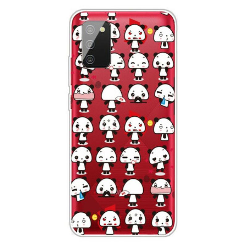 Capa Para Samsung Galaxy A02s Pandas Engraçados Sem Costura