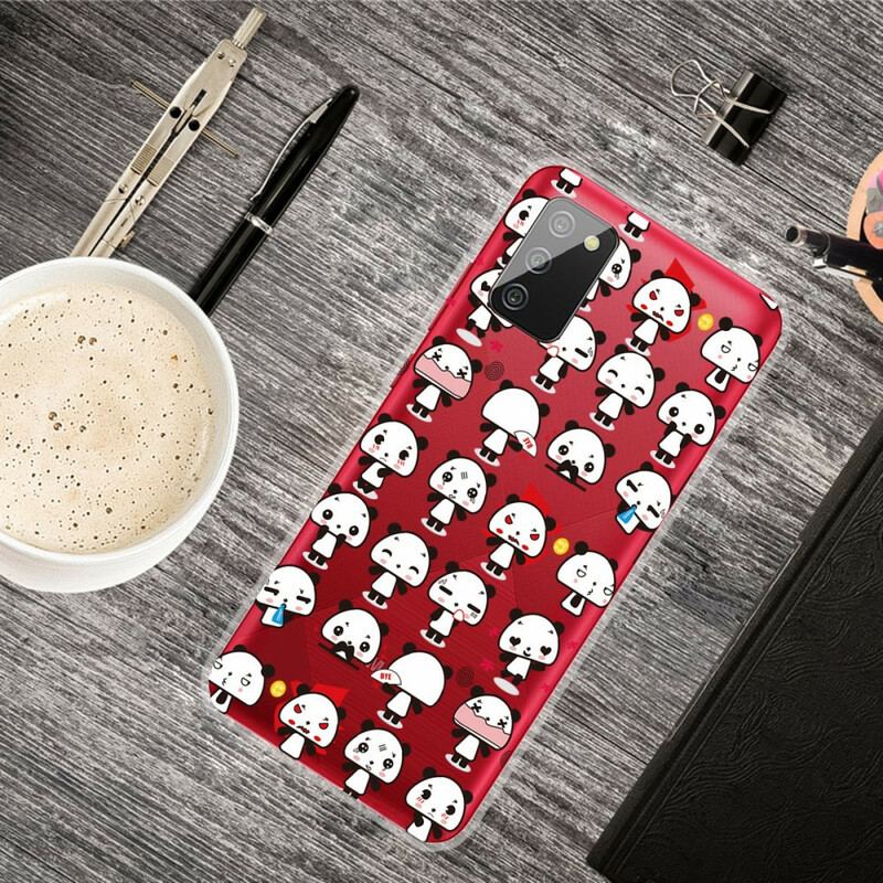 Capa Para Samsung Galaxy A02s Pandas Engraçados Sem Costura