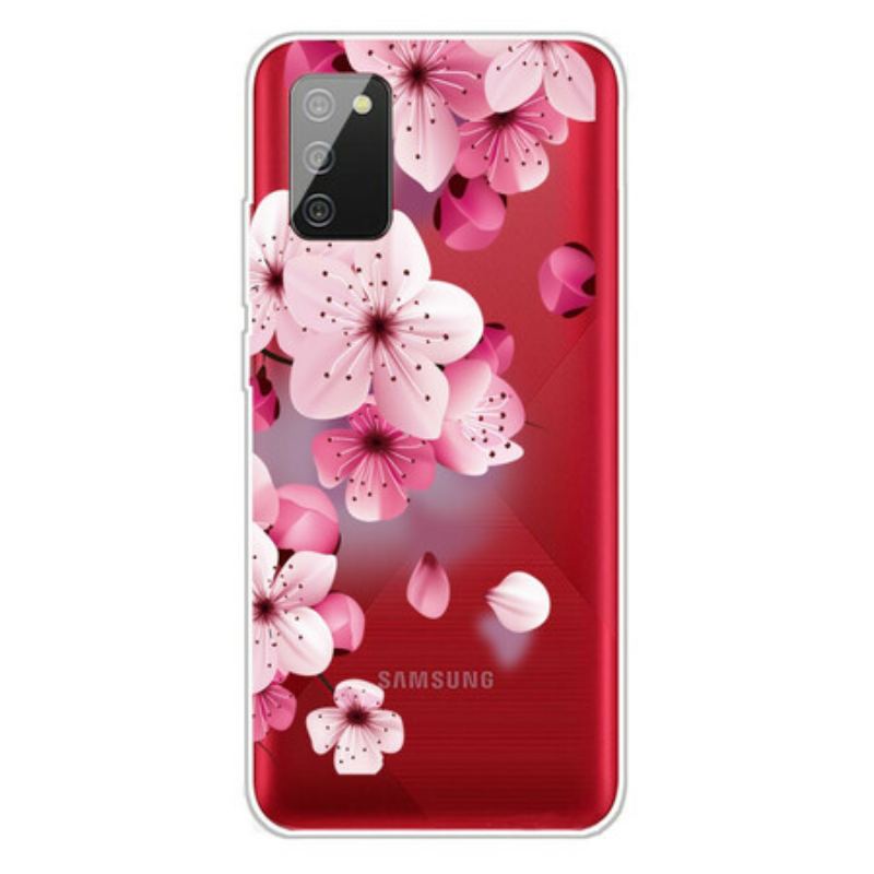 Capa Para Samsung Galaxy A02s Pequenas Flores Cor De Rosa