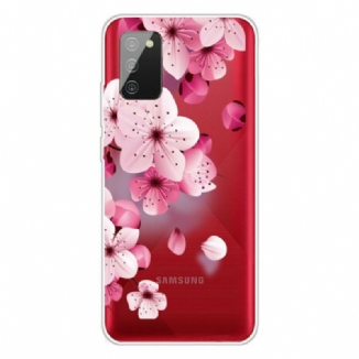 Capa Para Samsung Galaxy A02s Pequenas Flores Cor De Rosa