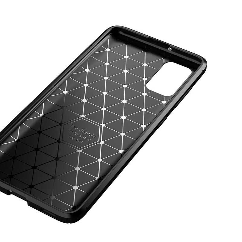 Capa Para Samsung Galaxy A02s Textura Flexível De Fibra De Carbono