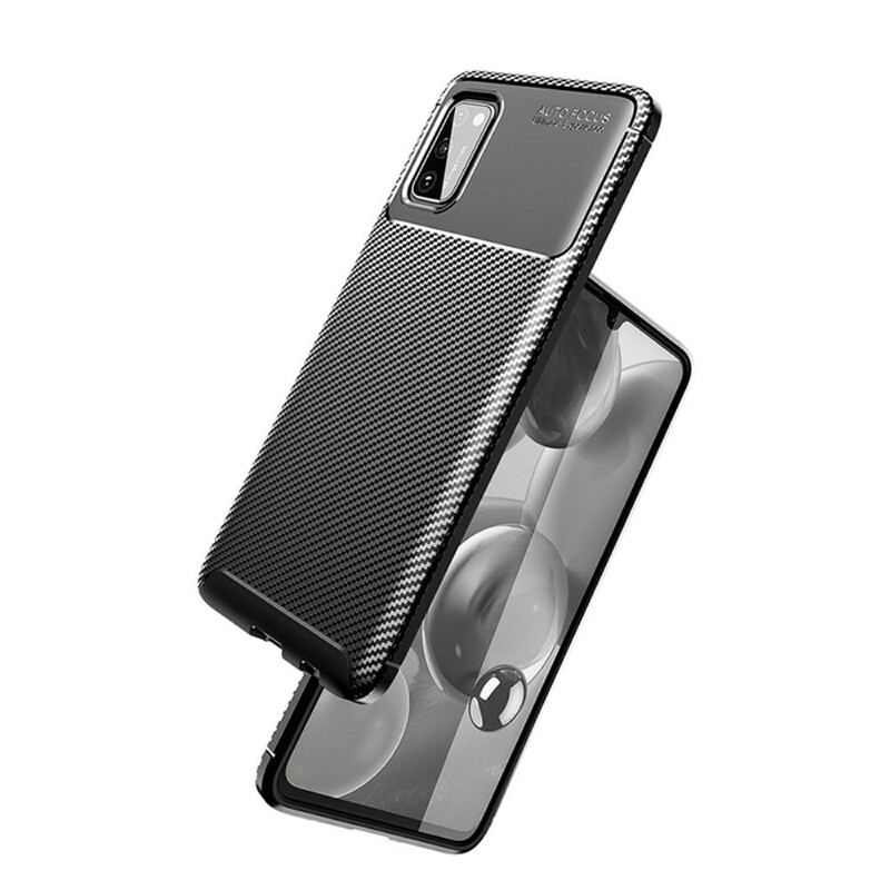 Capa Para Samsung Galaxy A02s Textura Flexível De Fibra De Carbono