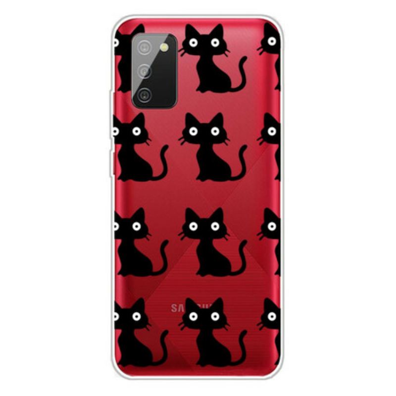 Capa Para Samsung Galaxy A02s Vários Gatos Pretos