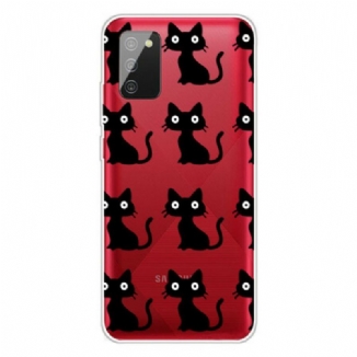 Capa Para Samsung Galaxy A02s Vários Gatos Pretos