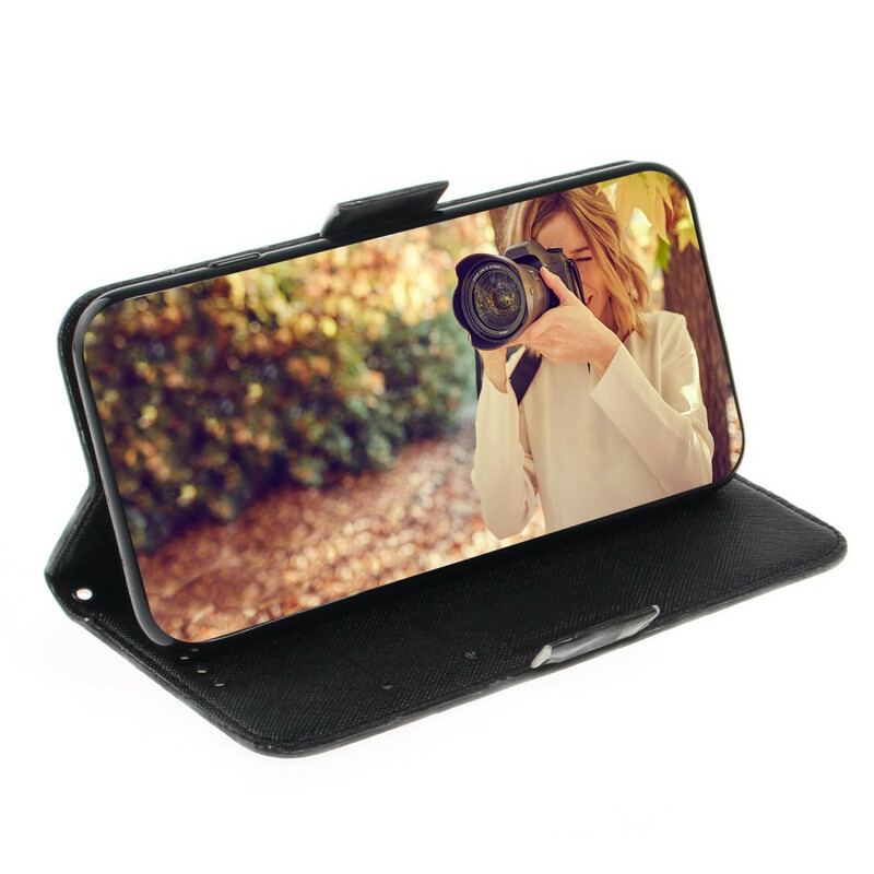 Capa Em Pele Para Sony Xperia L4 De Cordão Animais De Safári Tanga