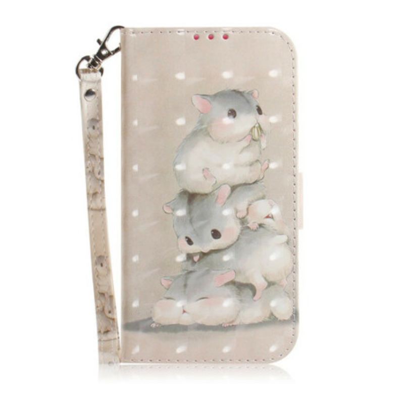 Capa Flip Para Sony Xperia L4 De Cordão Hamsters Tanga