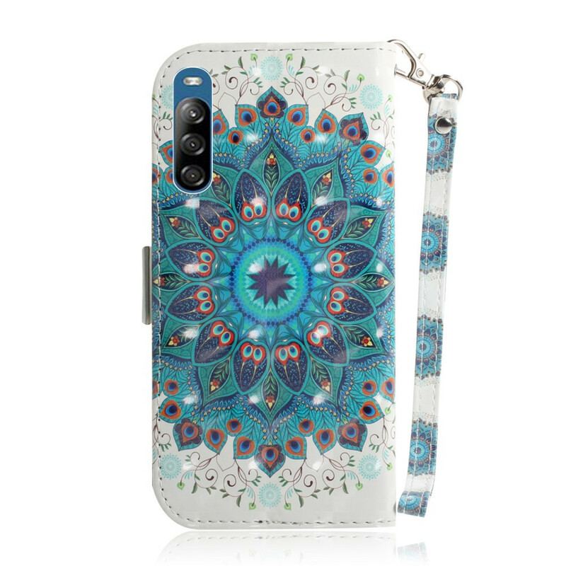 Capa Flip Para Sony Xperia L4 De Cordão Mandala Magistral Com Alça