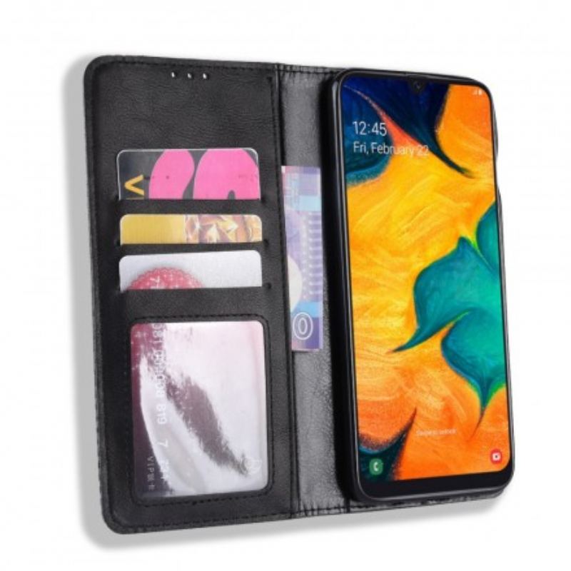 Capa De Celular Para Samsung Galaxy A40 Flip Efeito Couro Vintage Estilizado