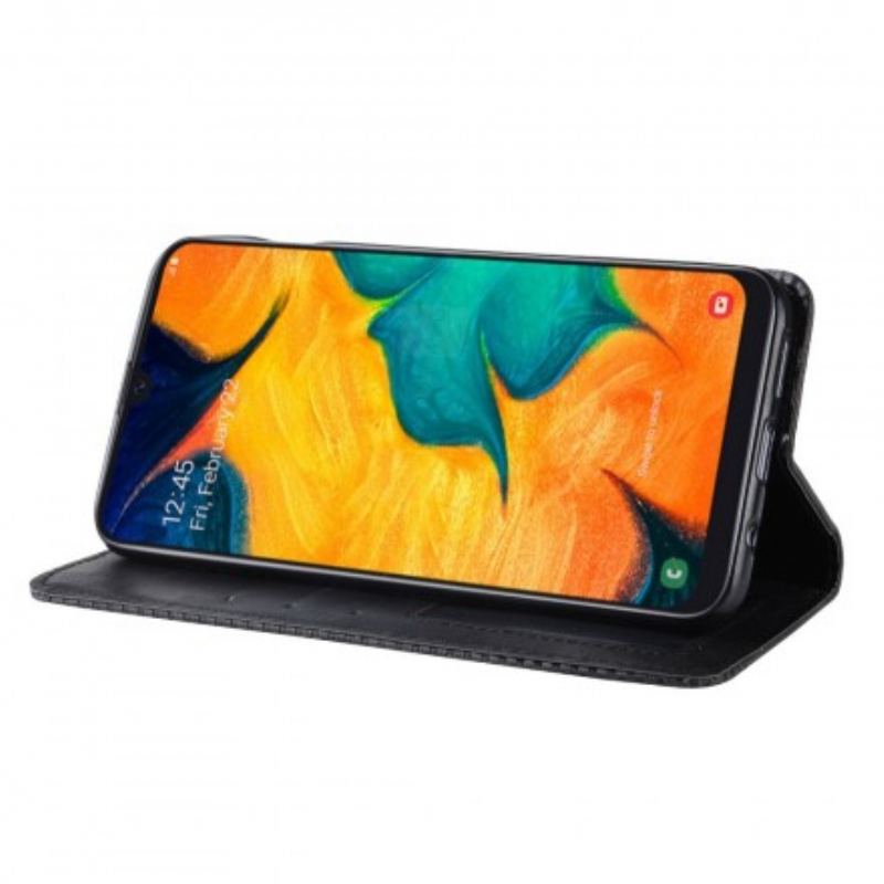 Capa De Celular Para Samsung Galaxy A40 Flip Efeito Couro Vintage Estilizado