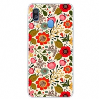 Capa De Celular Para Samsung Galaxy A40 Tapeçaria Floral