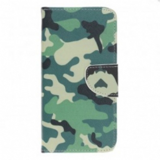 Capa De Couro Para Samsung Galaxy A40 Camuflagem Militar