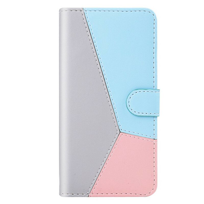 Capa De Couro Para Samsung Galaxy A40 Efeito Couro Tricolor