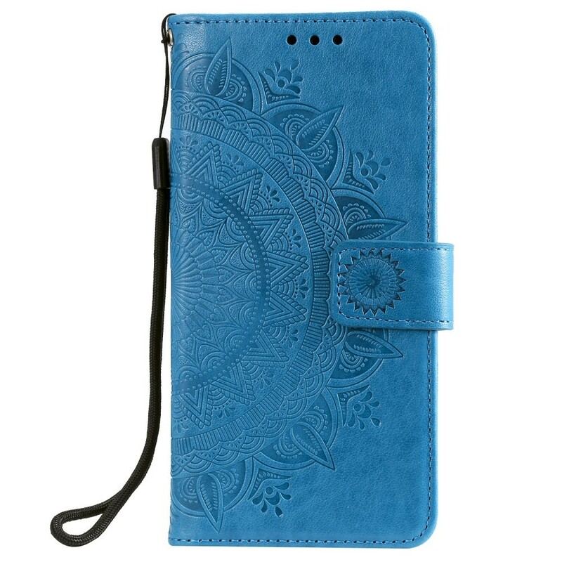 Capa De Couro Para Samsung Galaxy A40 Mandala Do Sol