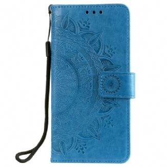 Capa De Couro Para Samsung Galaxy A40 Mandala Do Sol