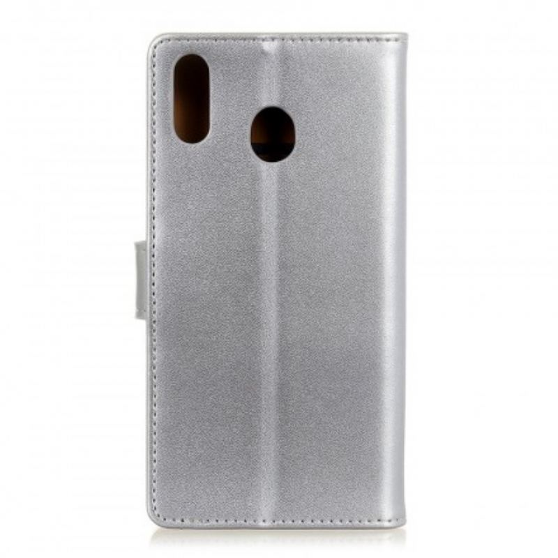 Capa De Couro Para Samsung Galaxy A40 Couro Sintético Liso