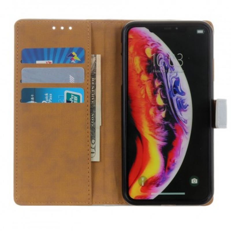 Capa De Couro Para Samsung Galaxy A40 Couro Sintético Liso