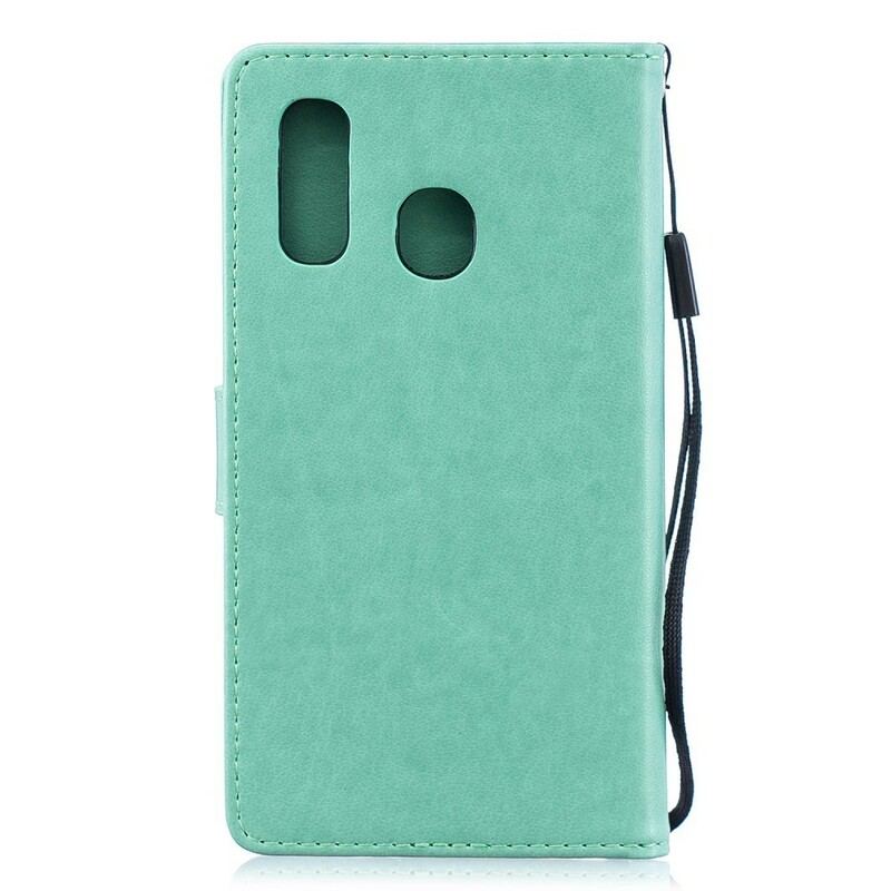 Capa Em Pele Para Samsung Galaxy A40 Borboletas Em Redemoinho