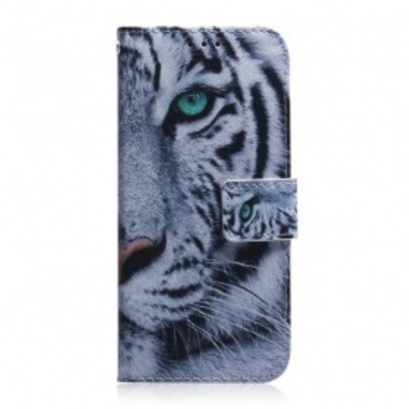 Capa Em Pele Para Samsung Galaxy A40 Cara De Tigre