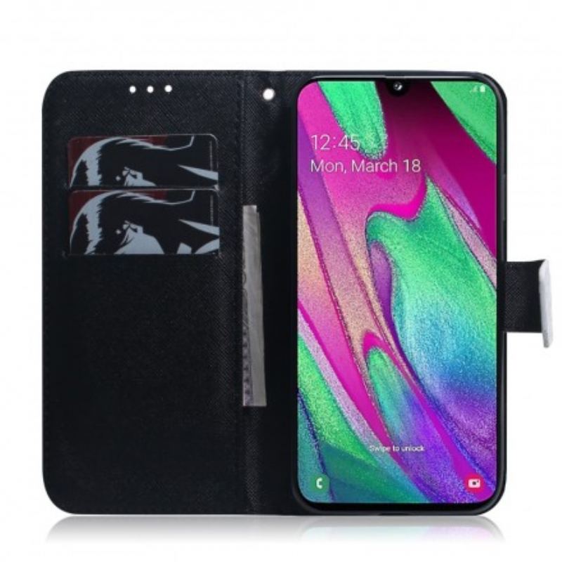 Capa Flip Para Samsung Galaxy A40 Cara De Panda