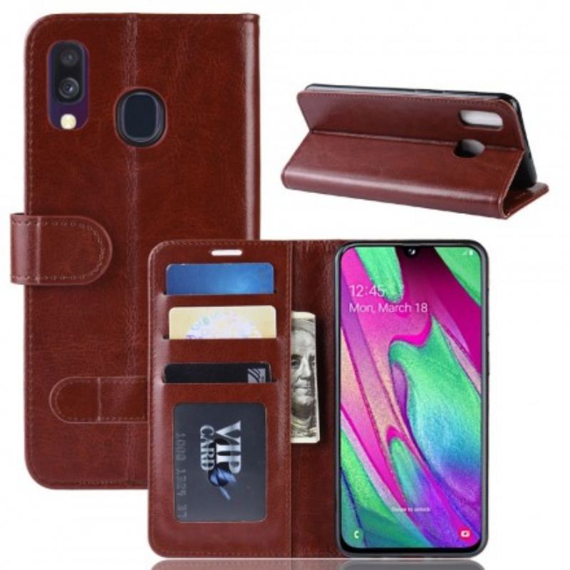 Capa Flip Para Samsung Galaxy A40 Couro Ultra Sintético