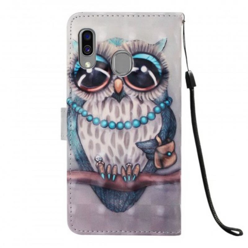 Capa Flip Para Samsung Galaxy A40 Dona Coruja