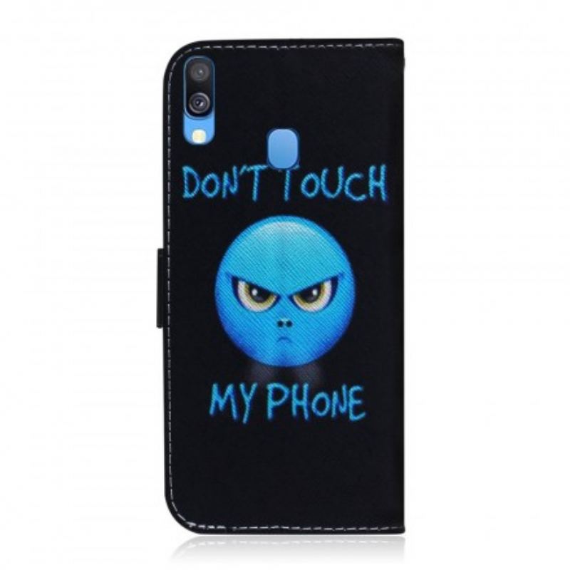 Capa Flip Para Samsung Galaxy A40 Emoji Telefone