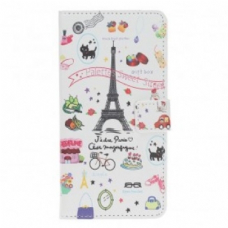 Capa Flip Para Samsung Galaxy A40 Eu Amo Paris