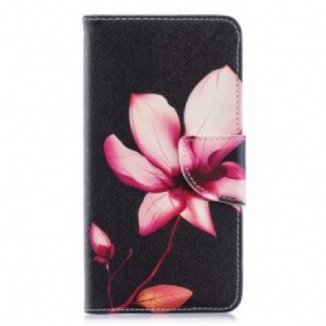 Capa Flip Para Samsung Galaxy A40 Flor Rosa