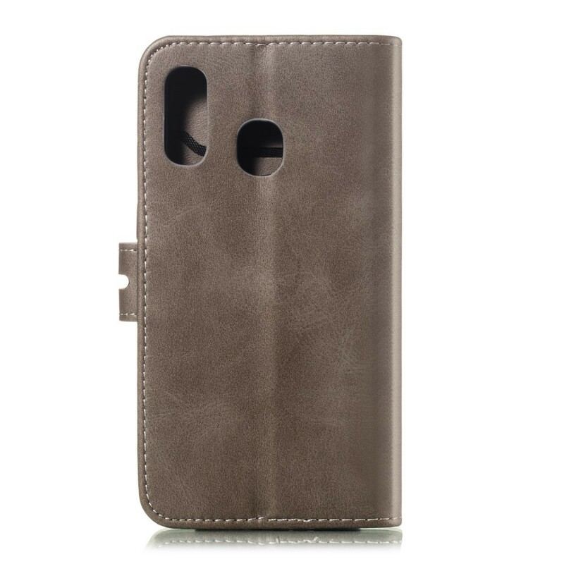 Capa Flip Para Samsung Galaxy A40 Gatinho De Couro Falso