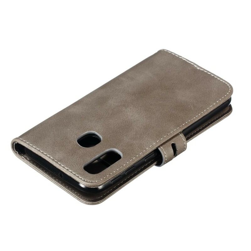 Capa Flip Para Samsung Galaxy A40 Gatinho De Couro Falso