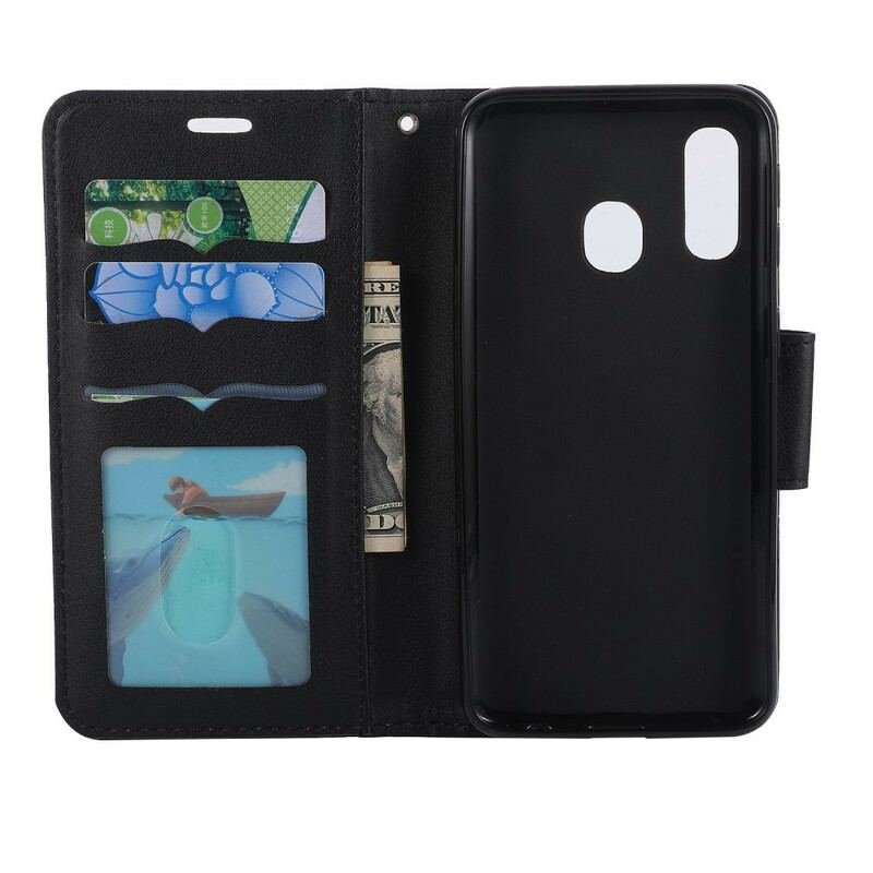 Capa Flip Para Samsung Galaxy A40 Gato Dormindo