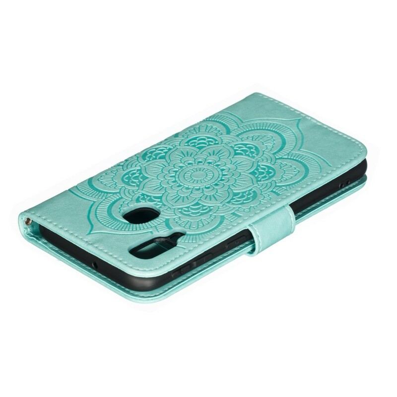 Capa Flip Para Samsung Galaxy A40 Mandala Completa