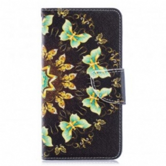 Capa Flip Para Samsung Galaxy A40 Mandalas Borboletas