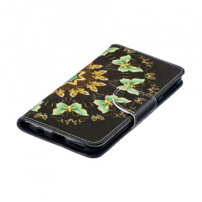 Capa Flip Para Samsung Galaxy A40 Mandalas Borboletas