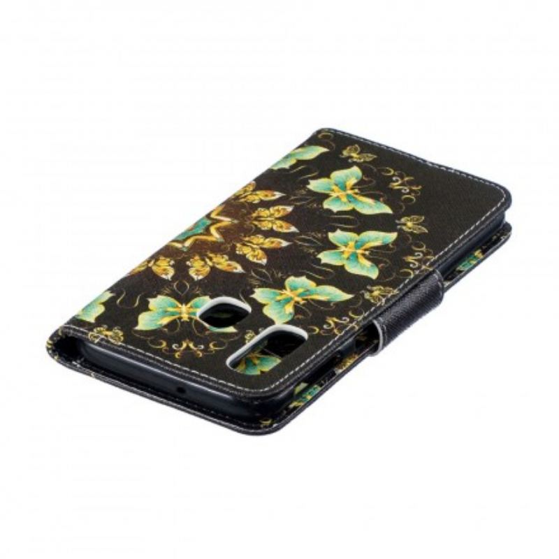 Capa Flip Para Samsung Galaxy A40 Mandalas Borboletas