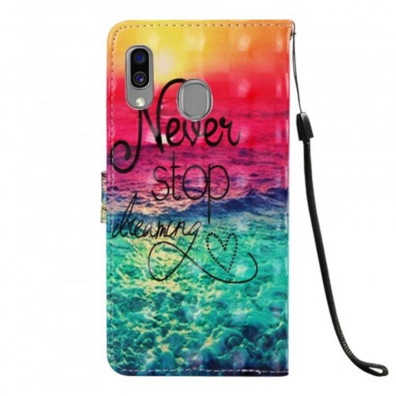 Capa Flip Para Samsung Galaxy A40 Nunca Pare De Sonhar