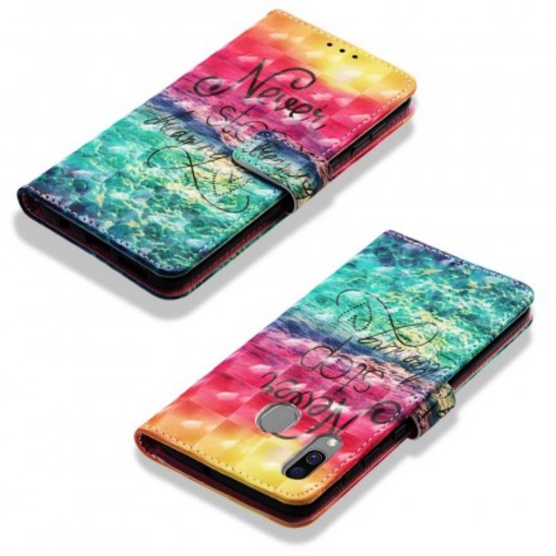 Capa Flip Para Samsung Galaxy A40 Nunca Pare De Sonhar