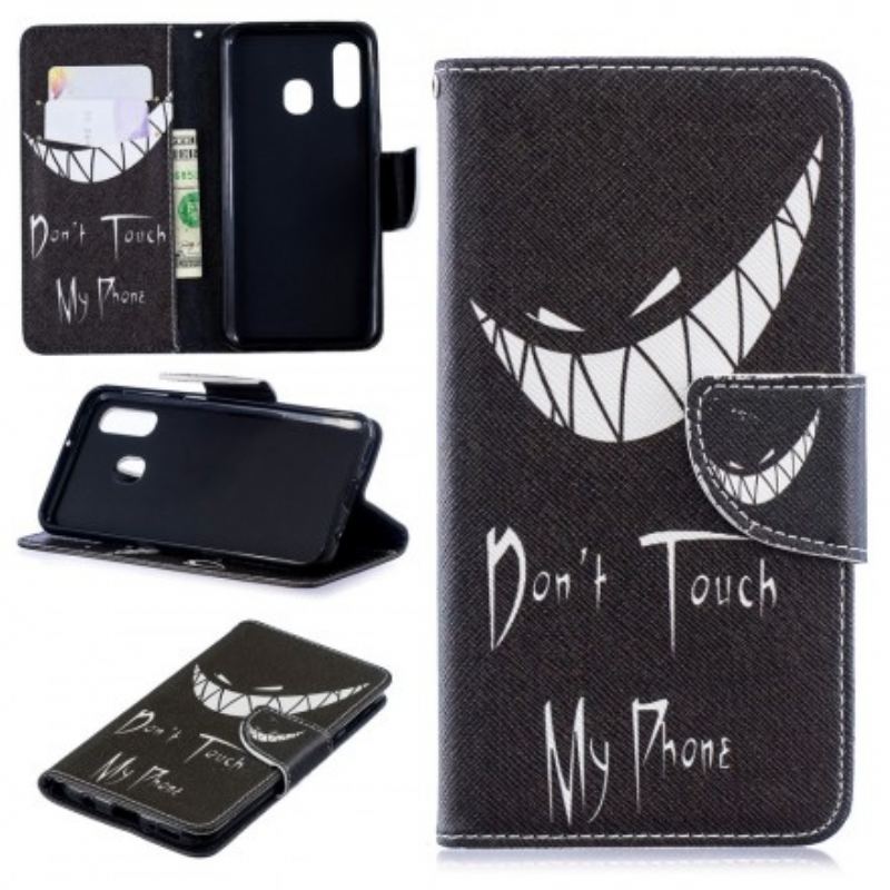 Capa Flip Para Samsung Galaxy A40 Telefone Do Diabo