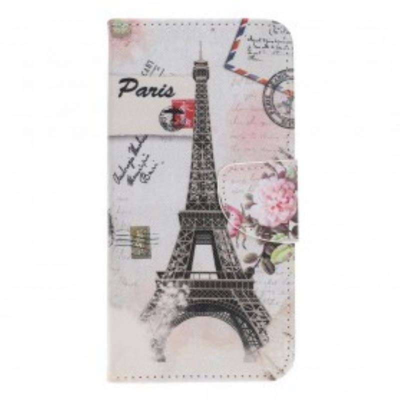 Capa Flip Para Samsung Galaxy A40 Torre Eiffel Retrô