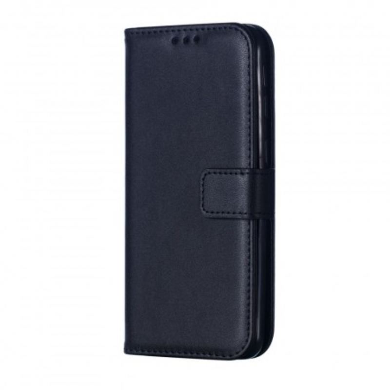 Capa Folio Para Samsung Galaxy A40 De Cordão Efeito De Couro Com Tiras