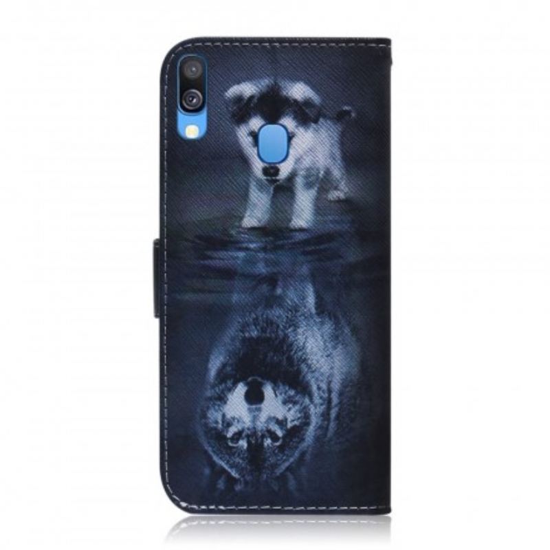 Capa Folio Para Samsung Galaxy A40 Ernesto O Lobo