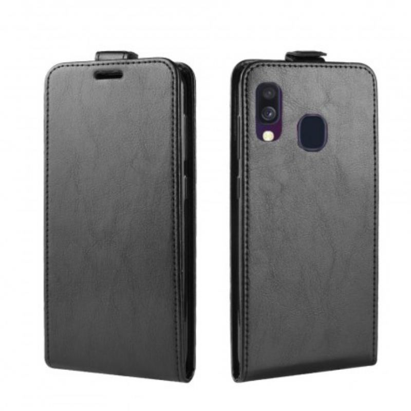 Capa Folio Para Samsung Galaxy A40 Flip Efeito Couro Dobrável